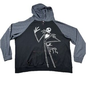 Disney Parks Jack Skellington Hoodie Mens 2xl Nightmare Before Christmas Henley